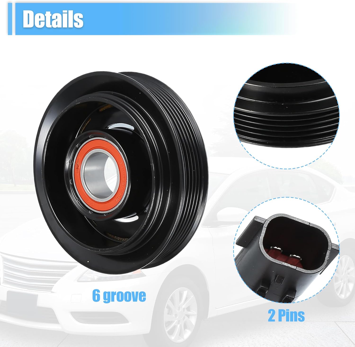 uxcell AC Compressor Clutch Set Replace for Dodge Dakota 2004-2007 A/C Clutch Repair Assembly