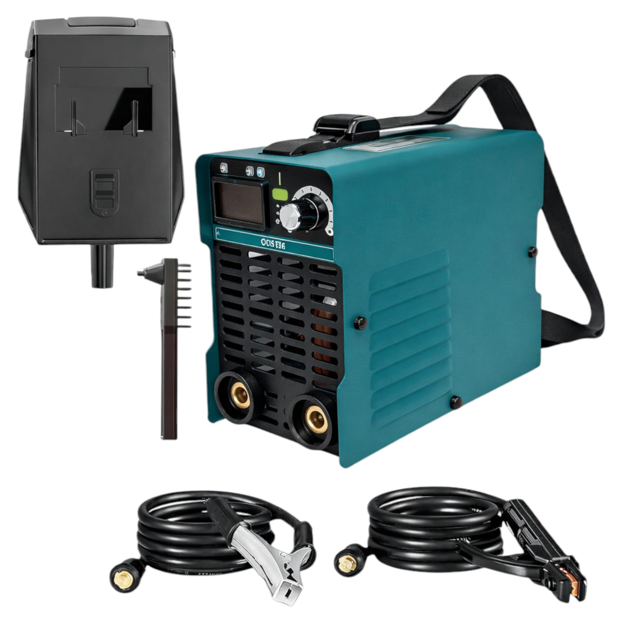 Mini Saldatrice inverter ad Elettrodo per Fabbro da 400 Ampere Super Compatta professionale con cavi e maschera display LCD digitale saldatrice elettrica portatile leggera