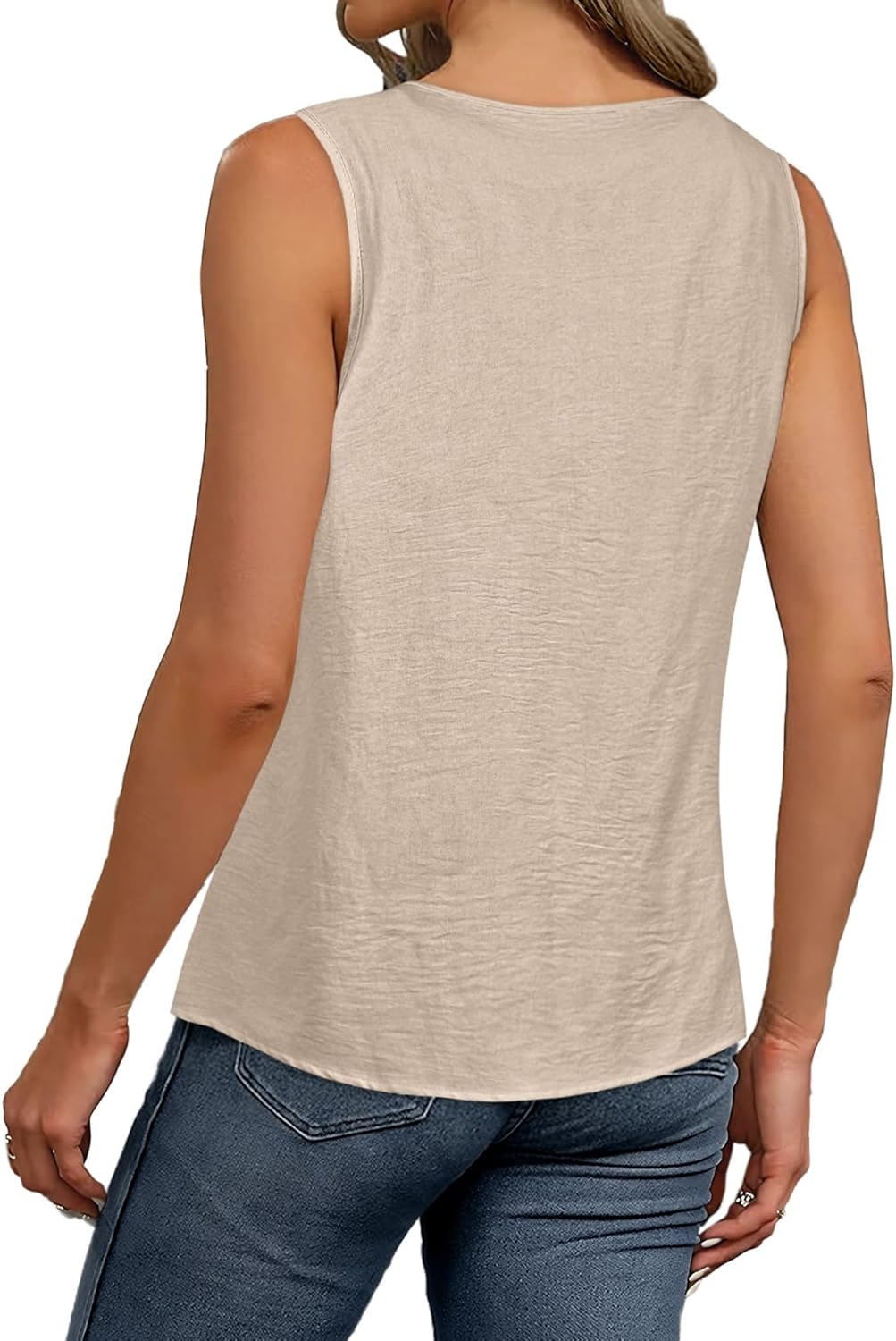 rosemia Womens Tank Tops Summer Sleeveless Blouses Business Casual Basic Shirt - Image 3