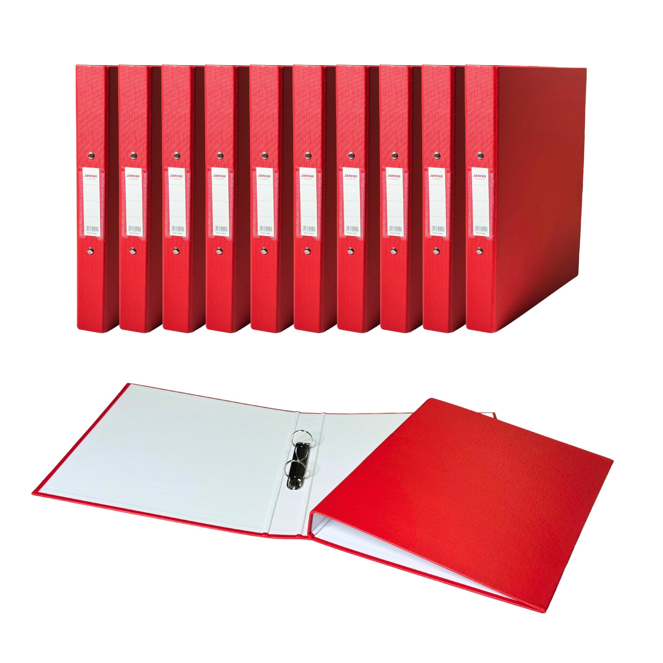 Pack of 20 A4 Red Paper Over Board Ring Binders by Janrax โ image 1