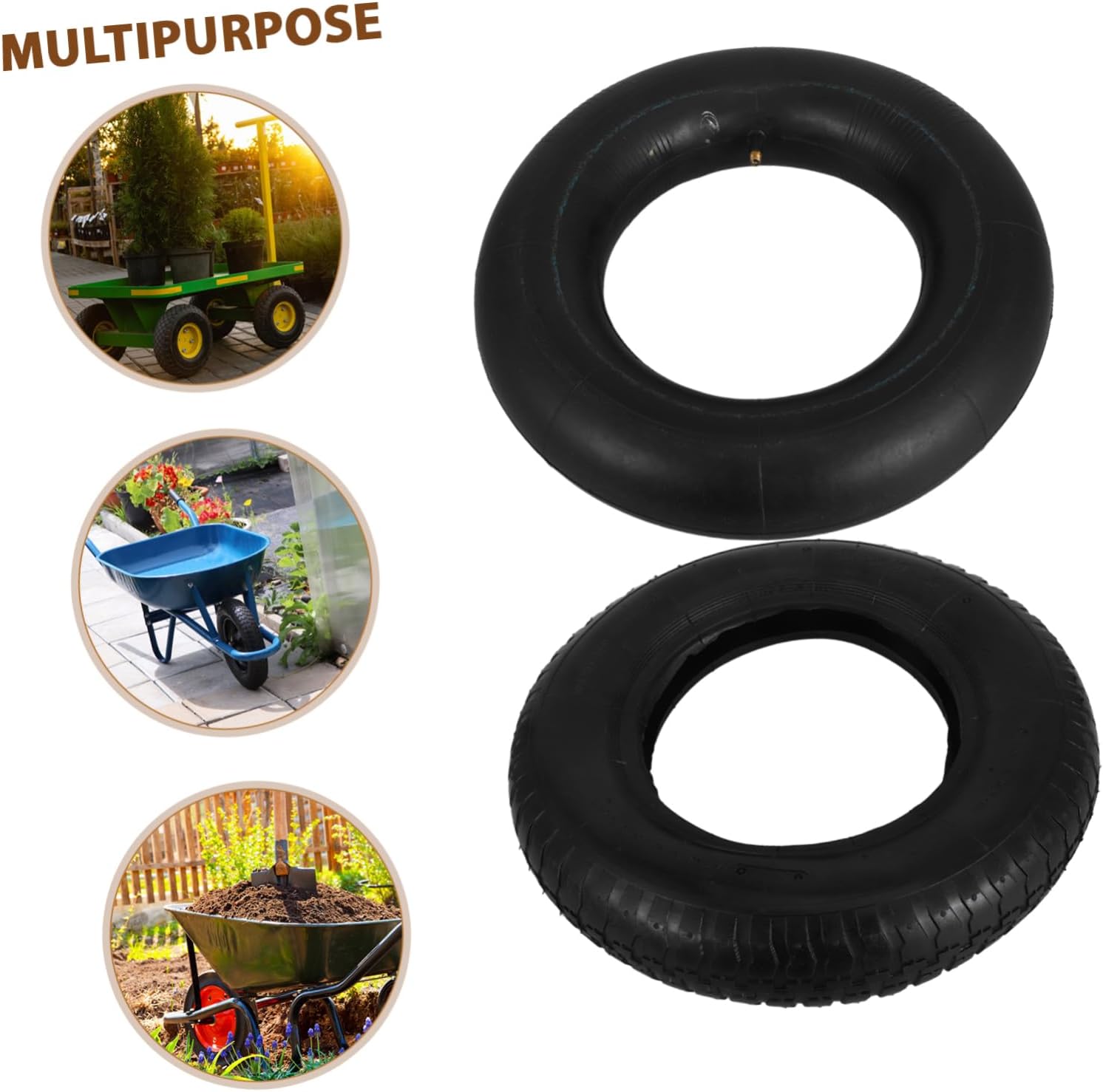balacoo Tire Inner Tube Kit for Hand Trucks Garden Cart Rubber Tires Long-lasting Durability