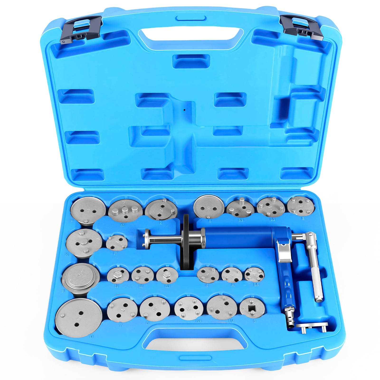 24 TLG Pneumatischer Bremskolbenrücksteller Werkzeug Set, Pneumatisches Bremssattel Rückstellwerkzeug – Universal Bremsenrücksteller für Auto