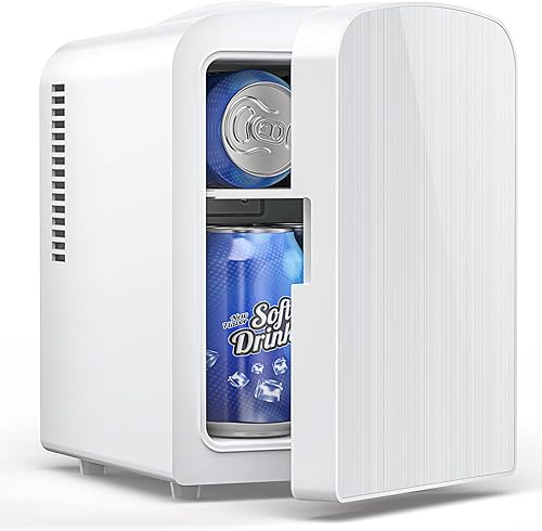 Miniatura 8 de mini refrigerador de 4 L/6 latas, refrigerador compacto portátil, pequeño refrigerador para el cuidado de la piel, para alimentos y bebidas, pequeño