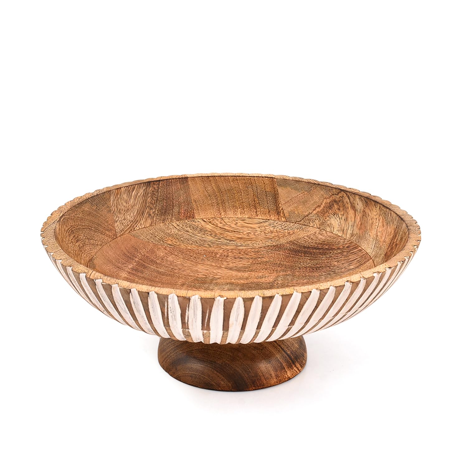Cuenco artesanal de madera de mango premium Indus Lifespace para decoración exclusiva de mesa