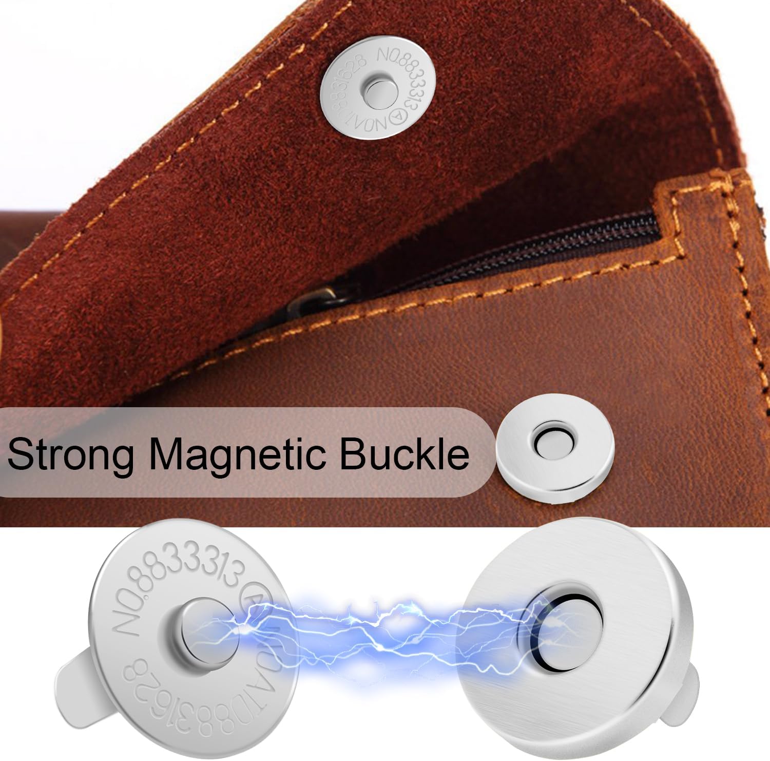 CooBigo 40 Sets Magnetic Button Snap 14mm Magnetic Closures Replacement Kit Magnetic Snaps for Purses and Totes Clothing Sewing Bag DIY Craft