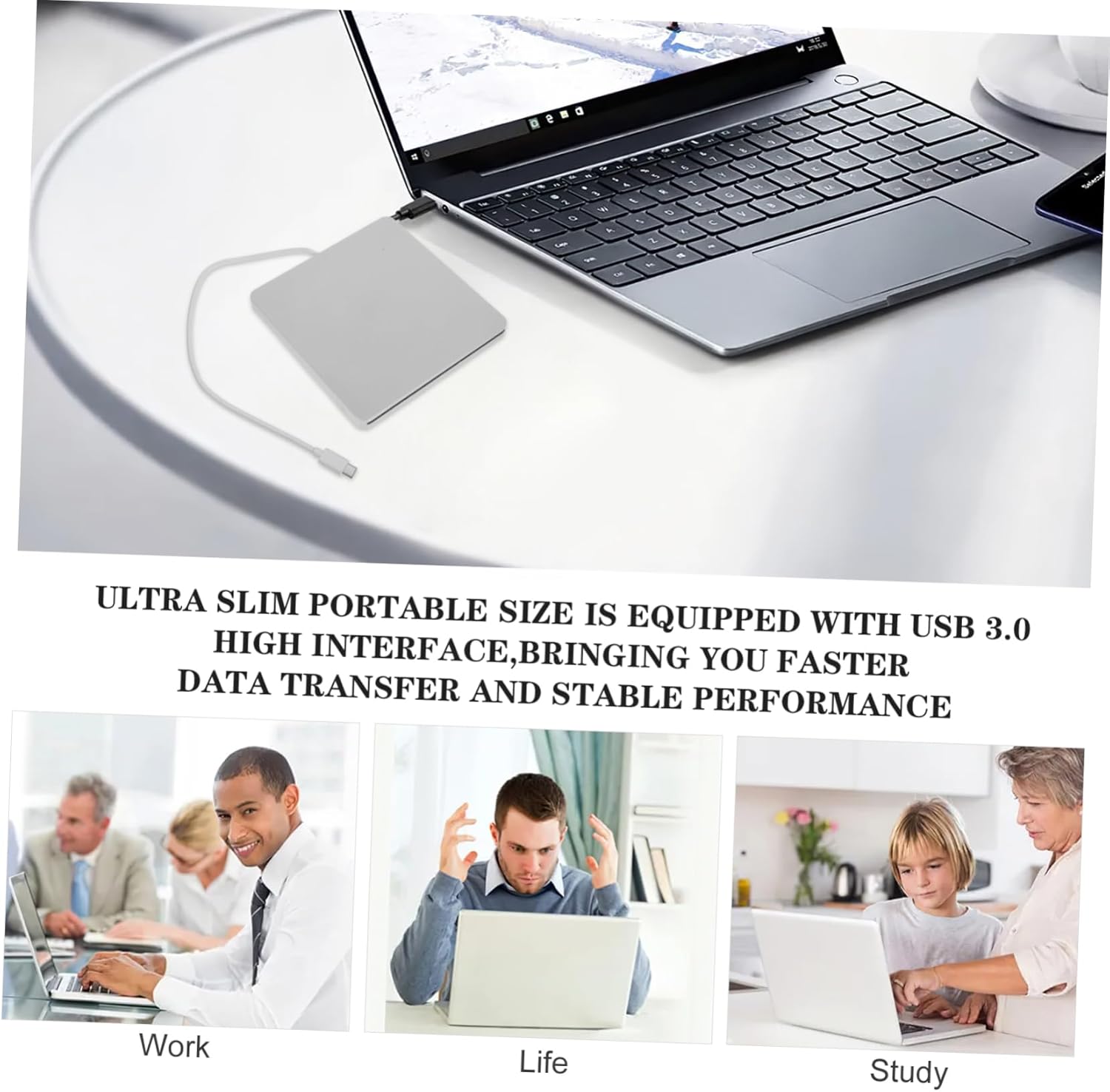 Slim Type-c External Cd DVD Drive USB Interface Vcd DVD Cd Burner for Laptop Desktop Easy to Carry