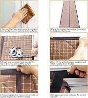 Vista 6 de Cortina de puerta magnética con aislamiento térmico para invierno, construcción de tres capas para un mejor aislamiento, relleno de fibra