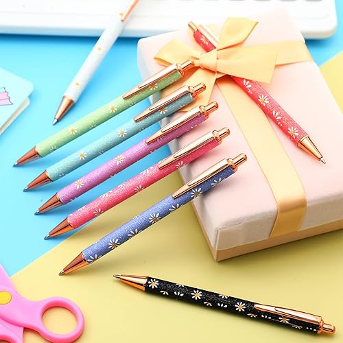 Miniatura 4 de Jutom 16 bolígrafos elegantes para mujer, bolígrafos con purpurina, bonitos bolígrafos retráctiles de metal, herramienta de escritura retráctil de