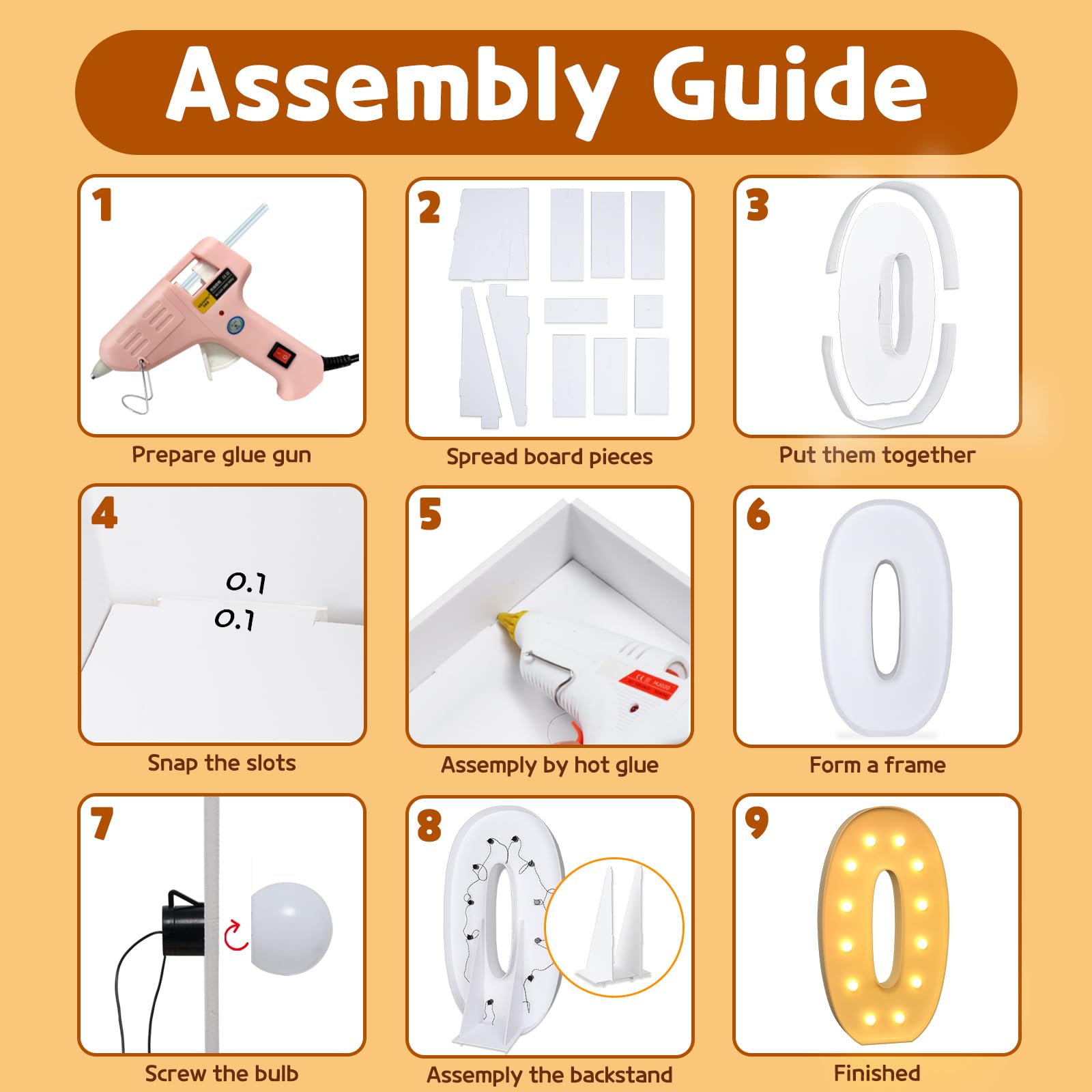 imprsv Marquee Light Up Letters, 4FT Marquee Letters Mosaic light up Letters for Balloons for Birthday Wedding Engagement Party Decor, Large Marquee Letters for Party Decoration Arch Kit, Letter O