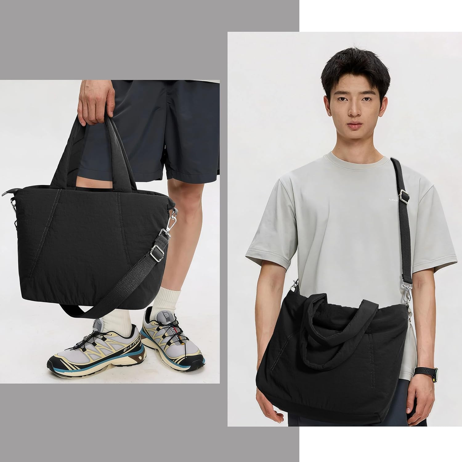 KALIDI Quilted Carryall Tote Bag for Women Large Puffer Crossbody Handbags Shoulder Soft Fluffy Lightweight Travel - Image 6