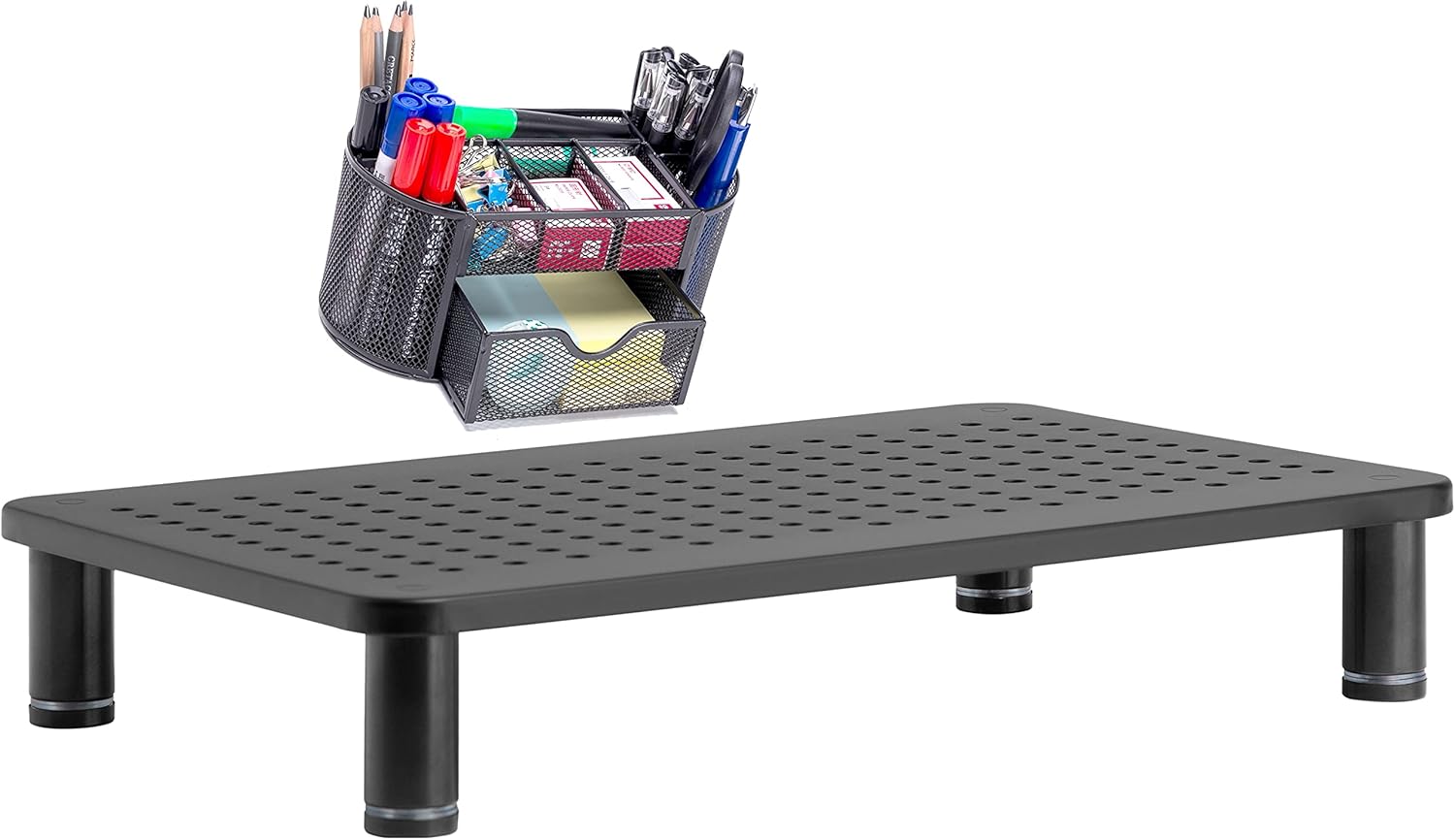 Husky Mounts Monitor Riser Laptop Stand and Desk Organizer