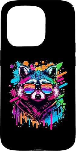 Miniatura 14 de Rainbow Raccoon Sunglasses Vaporwave Synthwave Retrowave Case for iPhone 17 Pro