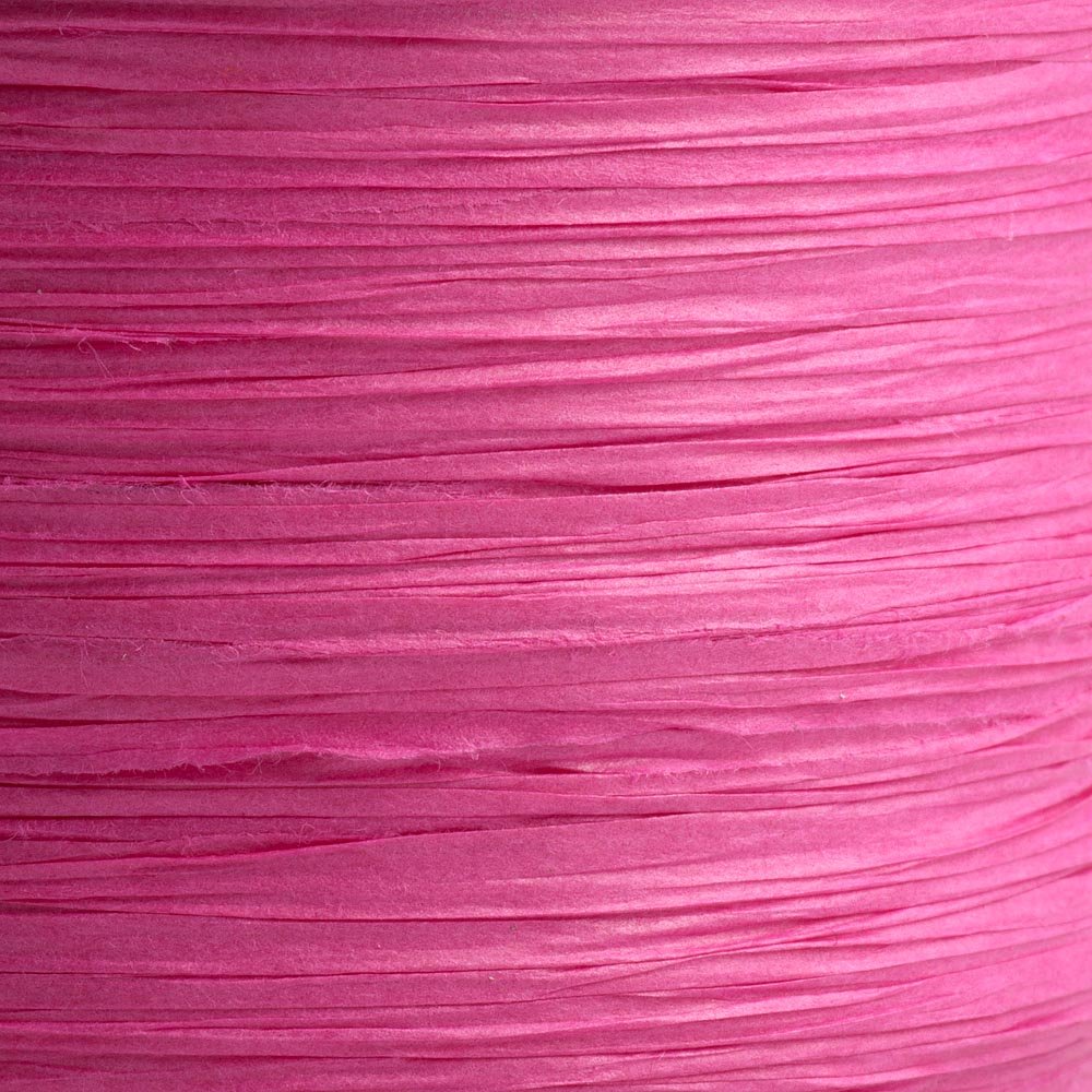 Italian Options Paper Raffia Ribbon 7mm x 100M - Fuchsia Pink