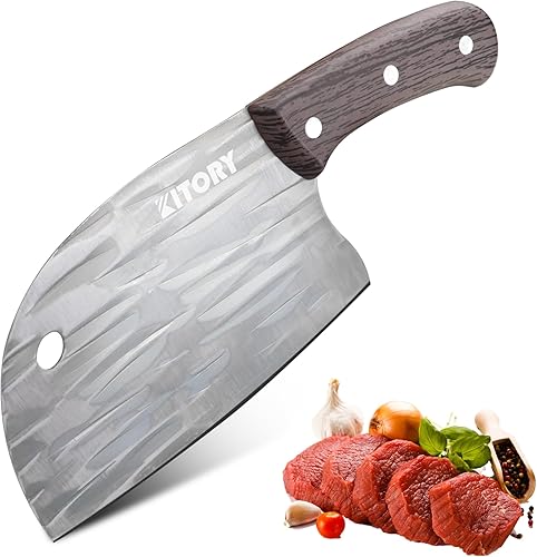 Kitory Cuchillo de chef serbio, cuchillo de cocina afilado para carne y verduras de 6 pulgadas con mango de espiga completa, acero inoxidable de
