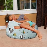 Vista 188 de Posh Creations - Puff para niños, adolescentes y adultos, incluye funda extraíble y lavable a máquina, tamaño grande de 38 pulgadas, lona con diseño