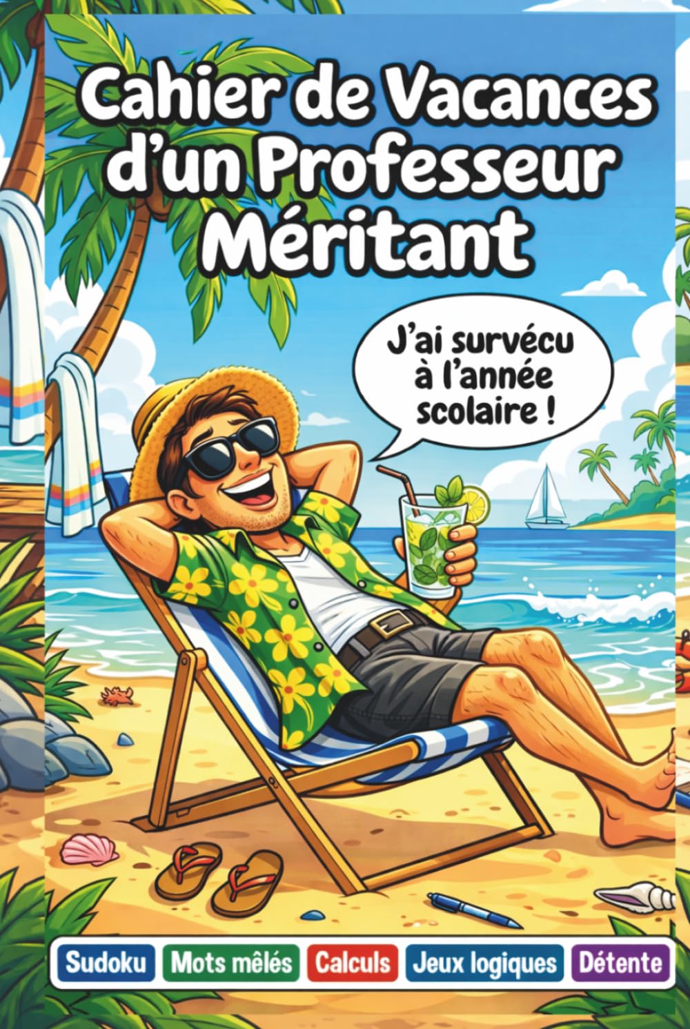 Cadeau Professeur Merci en Francais: Cahier de Vacances pour Professeur – Jeux et Activités pour un Super Prof – Cadeau de Remerciement de Fin d’Année