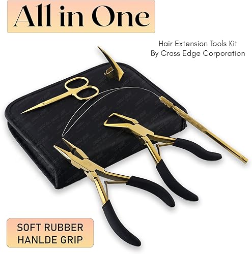 Miniatura 10 de Kit de herramientas profesionales de extensión de cabello, juego de alicates para quitar extensiones de cabello, gancho de micro cuentas y