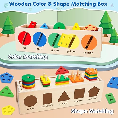 Miniatura 3 de Juguetes Montessori para niños pequeños de 1, 2, 3 años, caja a juego de clasificación de colores y formas, juguetes de aprendizaje temprano para