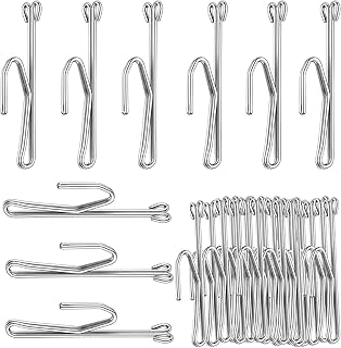 50 Slip on Drapery Hooks Metal Curtain Hooks Stainless Steel Curtain Pleat Hooks Slip on Drapery Hook Pins Curtain Hangers for Window Curtain Door Curtain Bathroom Curtain
