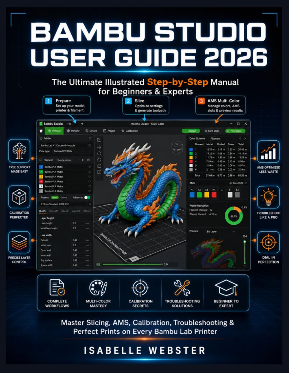 Bambu Studio User Guide 2026: The Ultimate Illustrated Step-by-Step Manual for Beginners & Experts to Master Slicing, AMS, Calibration, ... Lab Printer (THE ILLUSTRATED GUIDE SERIES)