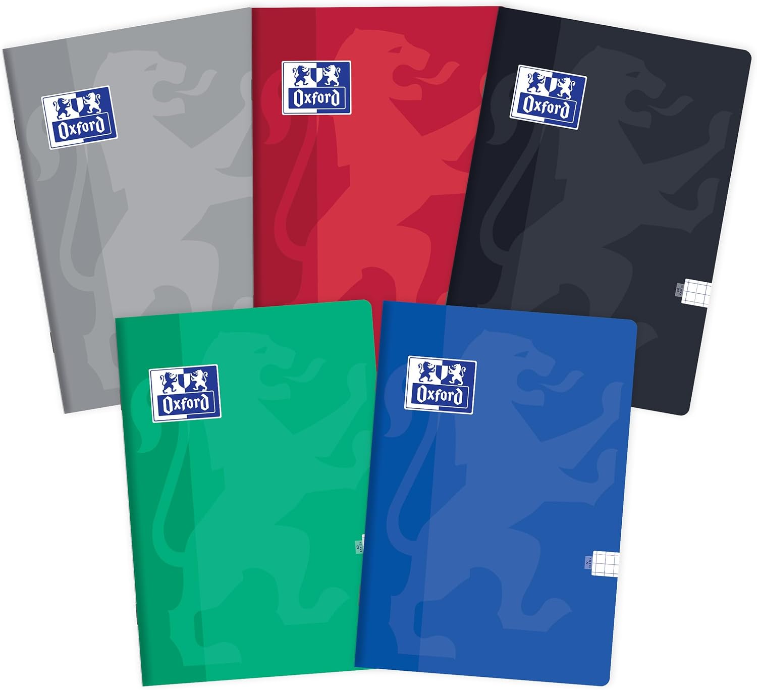 Oxford Exercise Book A4 60 Sheets Squared Pack of 5 Assorted Colours