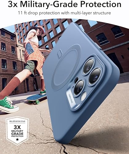 Vista 103 de ESR Funda para iPhone 15 Pro Max, compatible con MagSafe, de grado militar, negro transparente