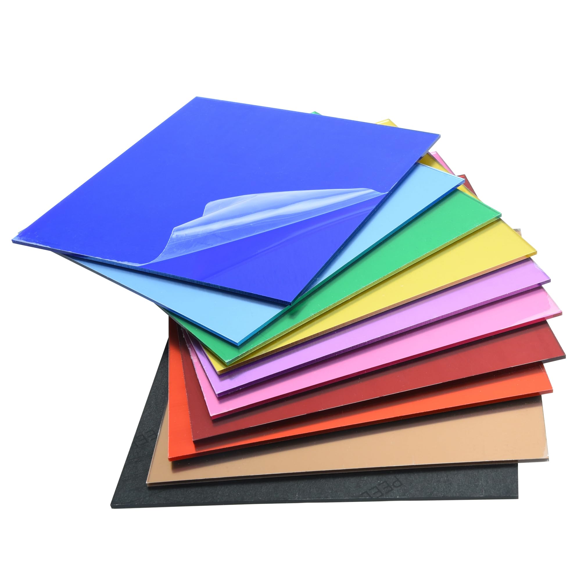 Acrylic Mirror Sheets 8x8 Inches Colorful Mirror Acrylic Sheets – 10 Pcs Reflective Acrylic Panel for Laser Cutting, DIY Crafts, Home Décor & More (20x20 cm)