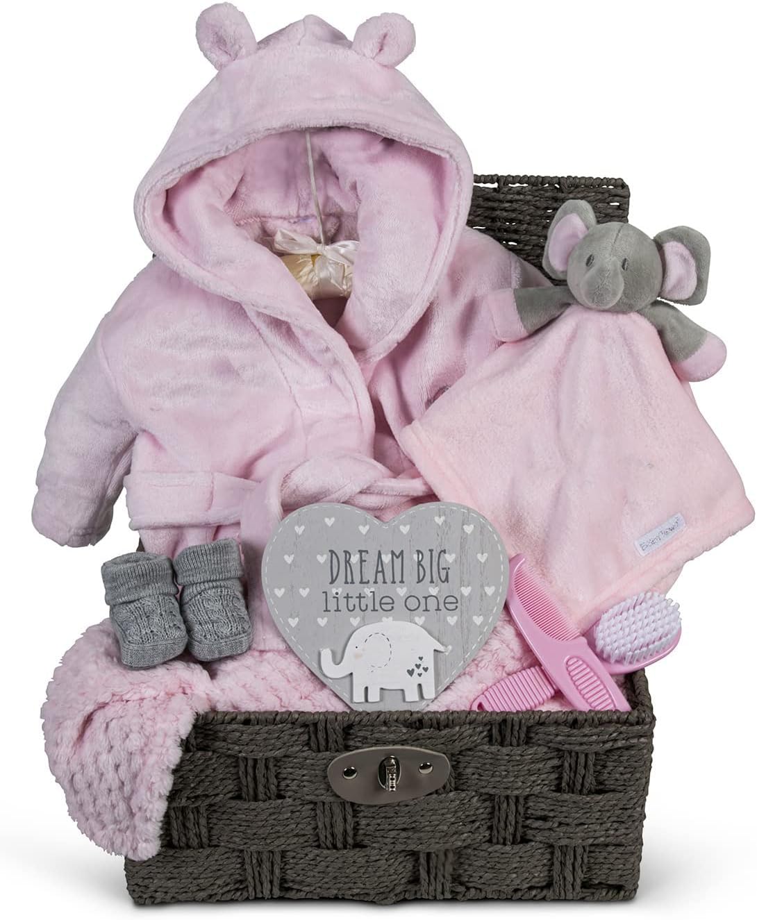 Set regalo personalizzato per neonata con elefante rosa, scatola per neonata, regalo per baby shower, regalo personalizzato per neonati - Italia