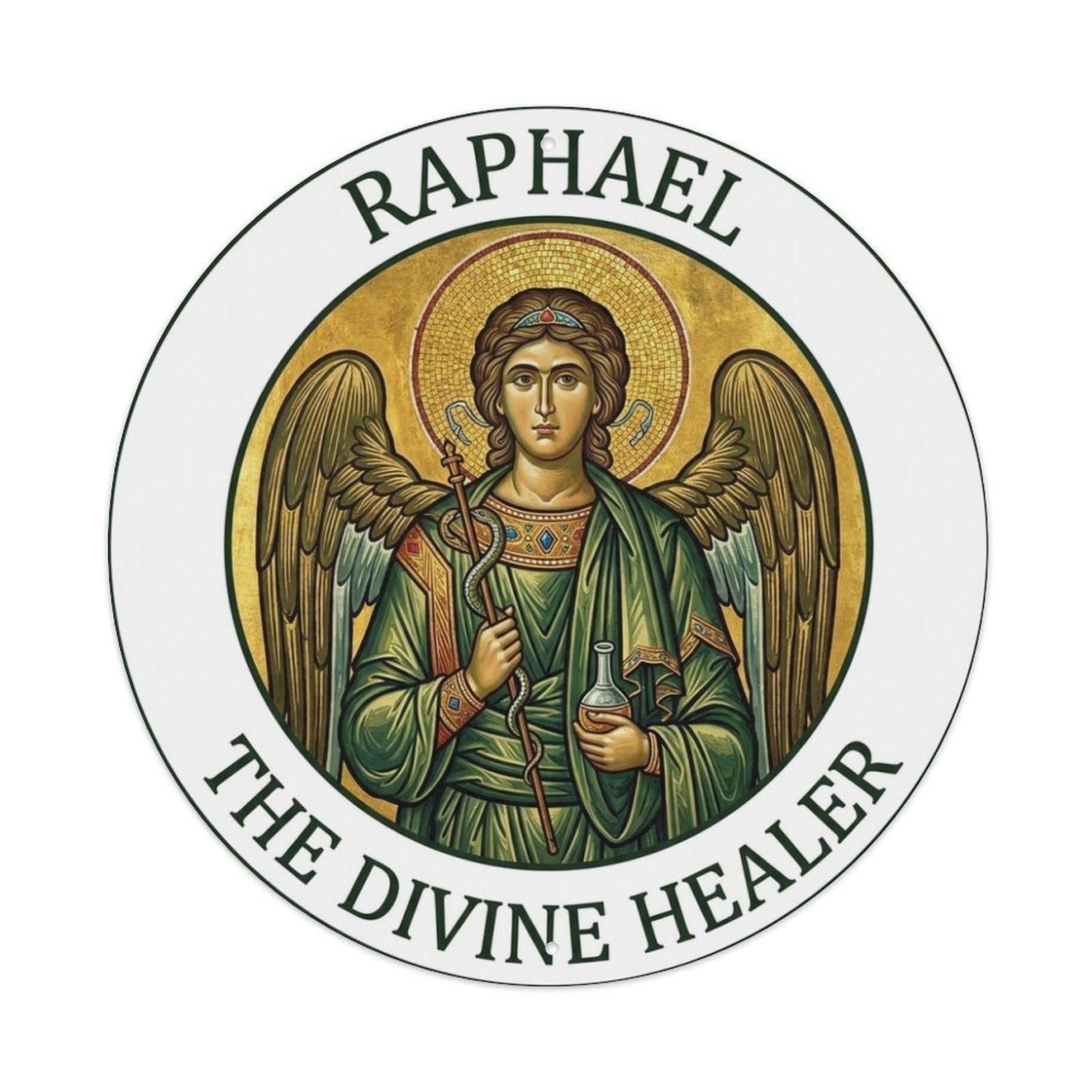 Healing Protector Archangel Raphael The Divine Healer Metal Tin Sign
