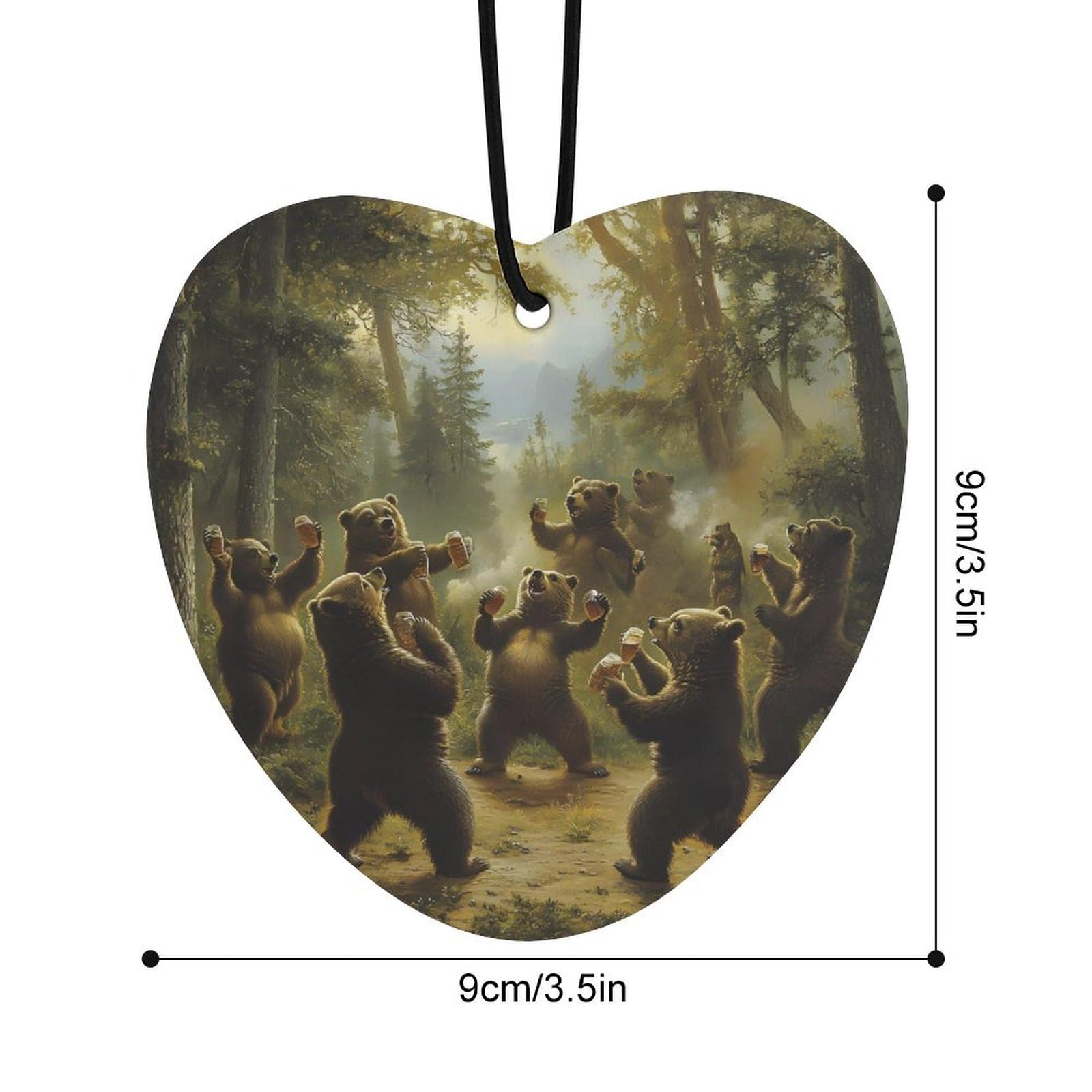 Bear Dance Car Air Freshener Hanging Aromatherapy Tablets for Car Accessories Love form