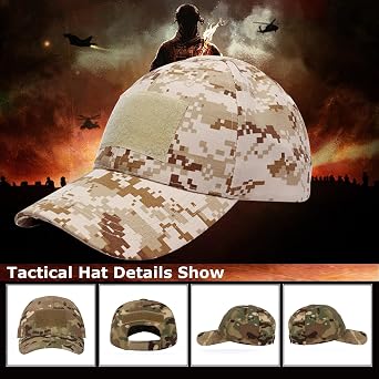 TOPTIE Tactical Baseball Cap with 3 Loop Patch Areas, Adjustable