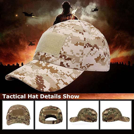 TOPTIE Tactical Baseball Cap with 3 Loop Patch Areas, Adjustable