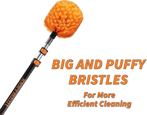 Miniatura 6 de Plumero de telaraña de 5 a 13 pies y ventilador de techo flexible con poste de extensión/limpiador de telaraña de 20 pies de alto alcance, cepillo