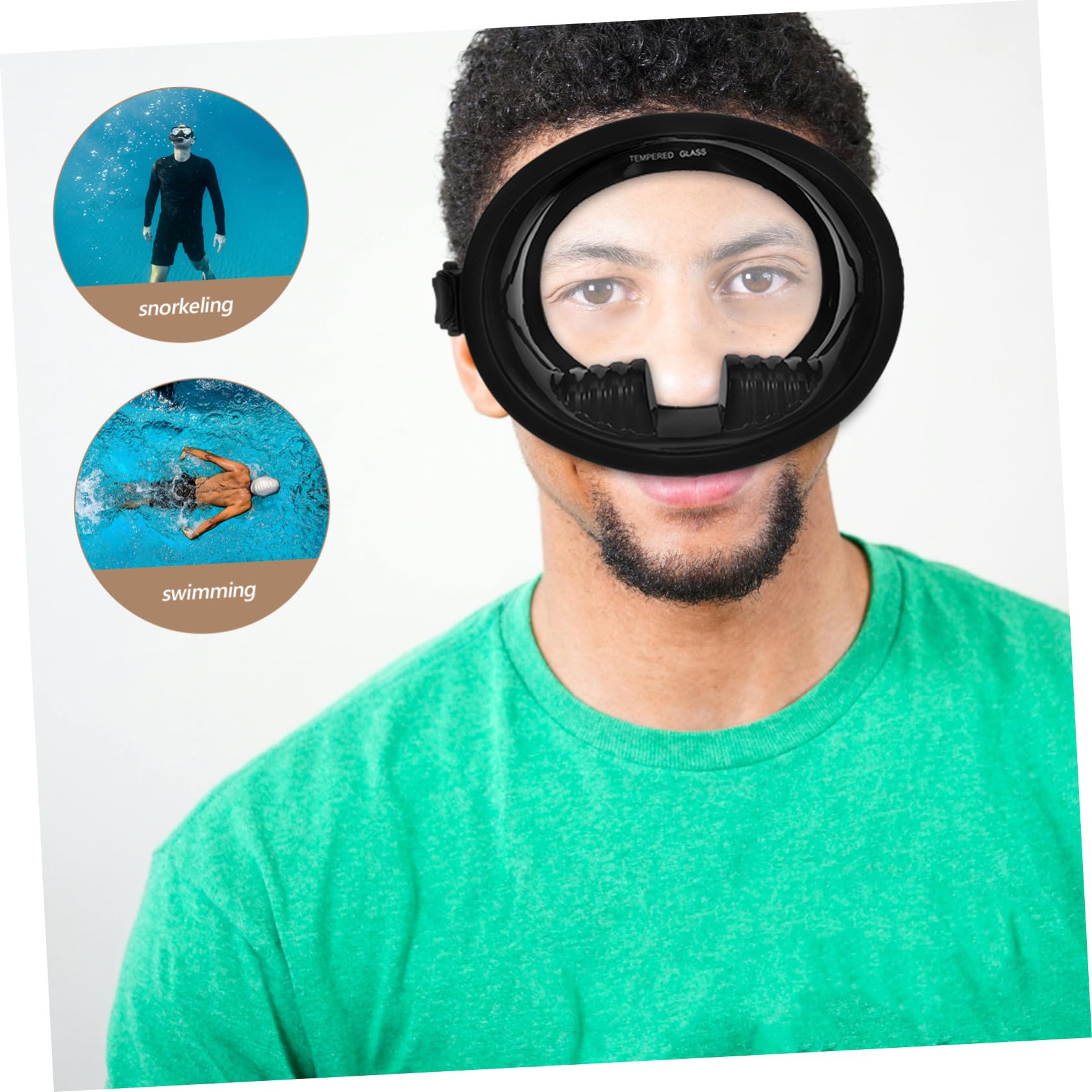 TOYANDONA Occhiali da Immersione con Visuale, Antiappannamento, in Silicone e Vetro Temperato, per Nuoto e Snorkeling, Design Confortevole e Resistente