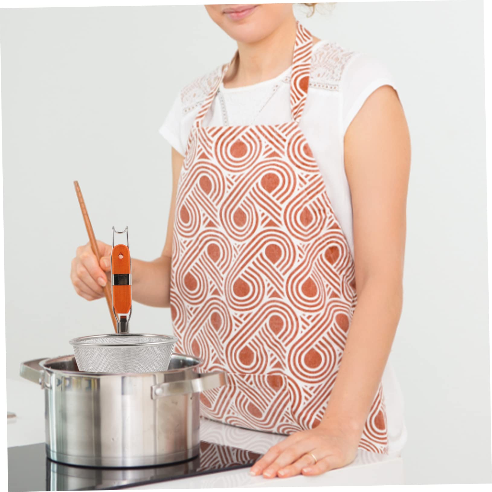 Colador de Verduras y Fideos de Acero Inoxidable: Cesta de Cocina de Doble Uso y colador de Malla Fina para Cocina asiática. Práctica Cuchara Espumadera para una cocción eficiente.