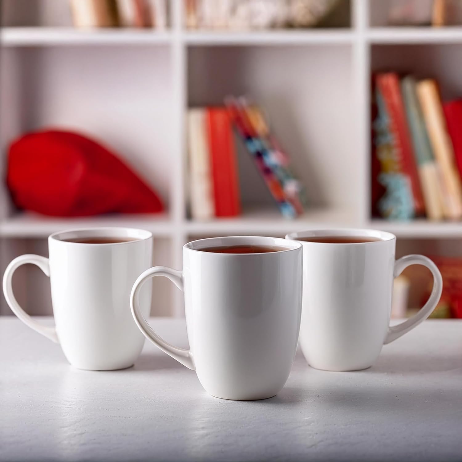 Glasmark Krosno Coffee Mug, White with Handle, Ceramic Mug, Set of 6, Coffee Mug Cup, Tea Cup, 300 ml