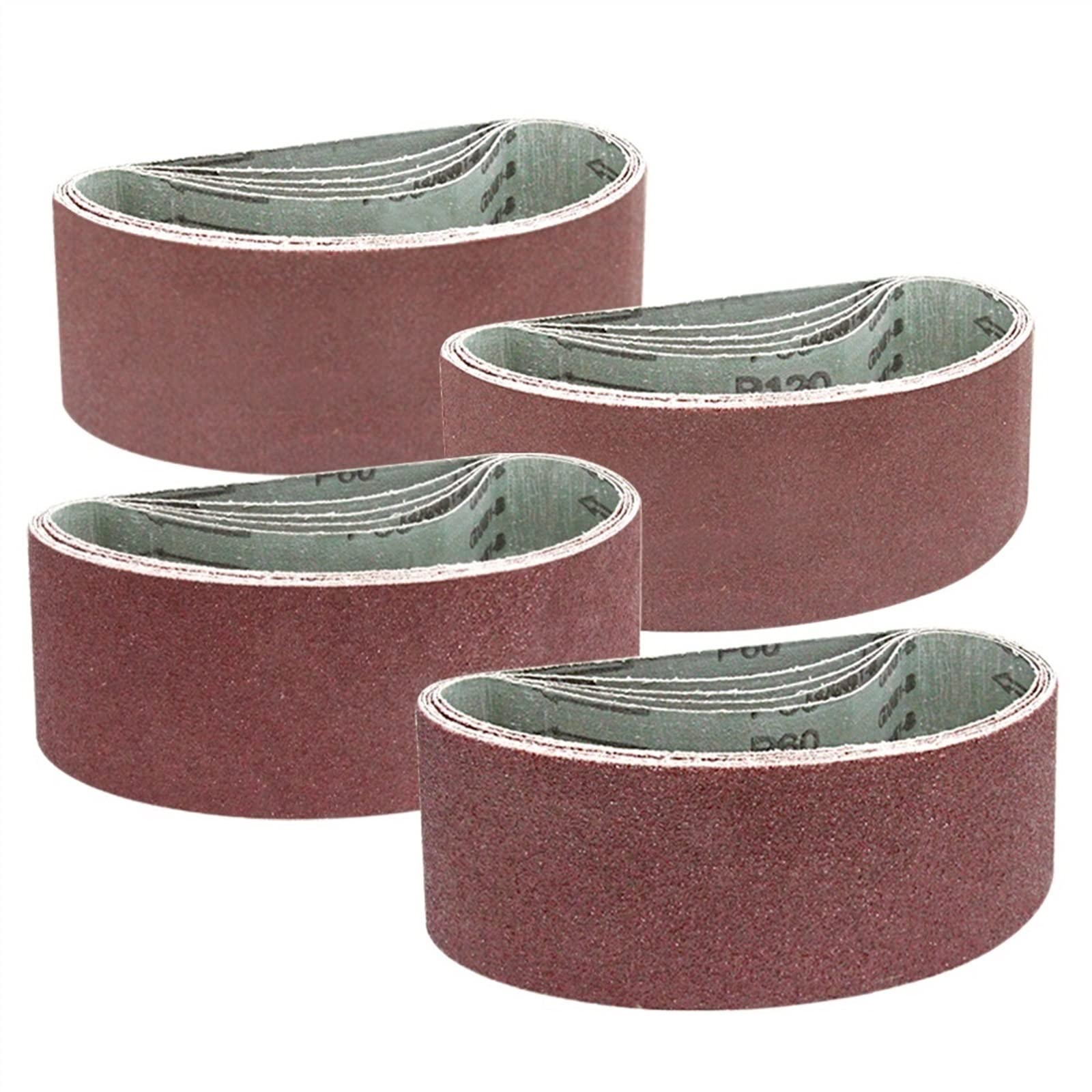 Taśma szlifierska, 20 szt. Zestaw pasów szlifierskich 75x457mm Ziarnistość 60-240 Tlenek glinu Obróbka drewna Polerowanie metali