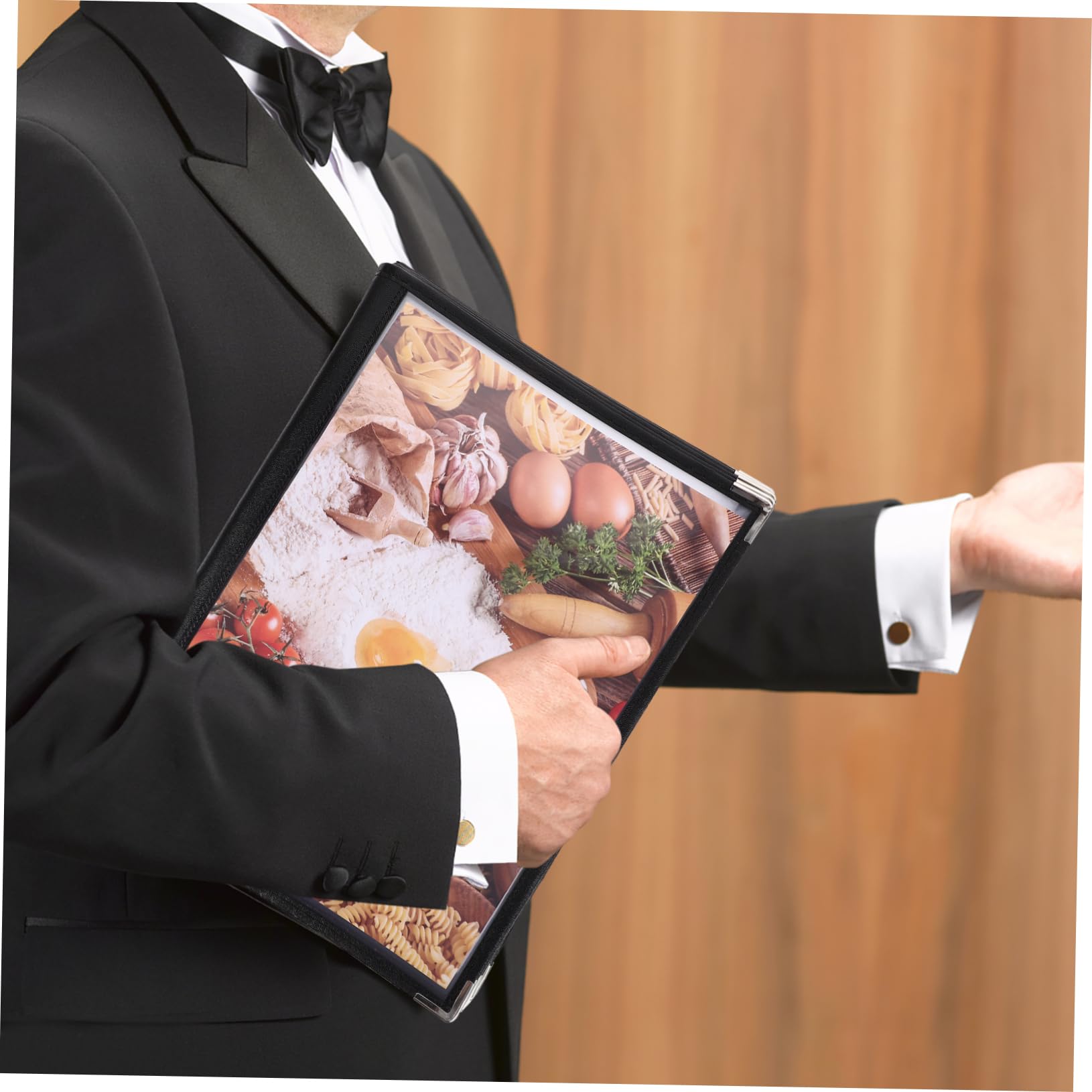 DECHOUS Libro Porta Menús Libro De Menú De Restaurante Portamenús Plegable Titular Del Precio De La Comida Menú Del Restaurante Carpeta Multifunción Tablero De Visualización Piel A4