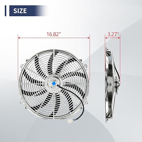 Vista 26 de Kit de montaje de ventilador de refrigeración de radiador eléctrico de 12 pulgadas, ventilador de radiador de alto rendimiento con kit de montaje