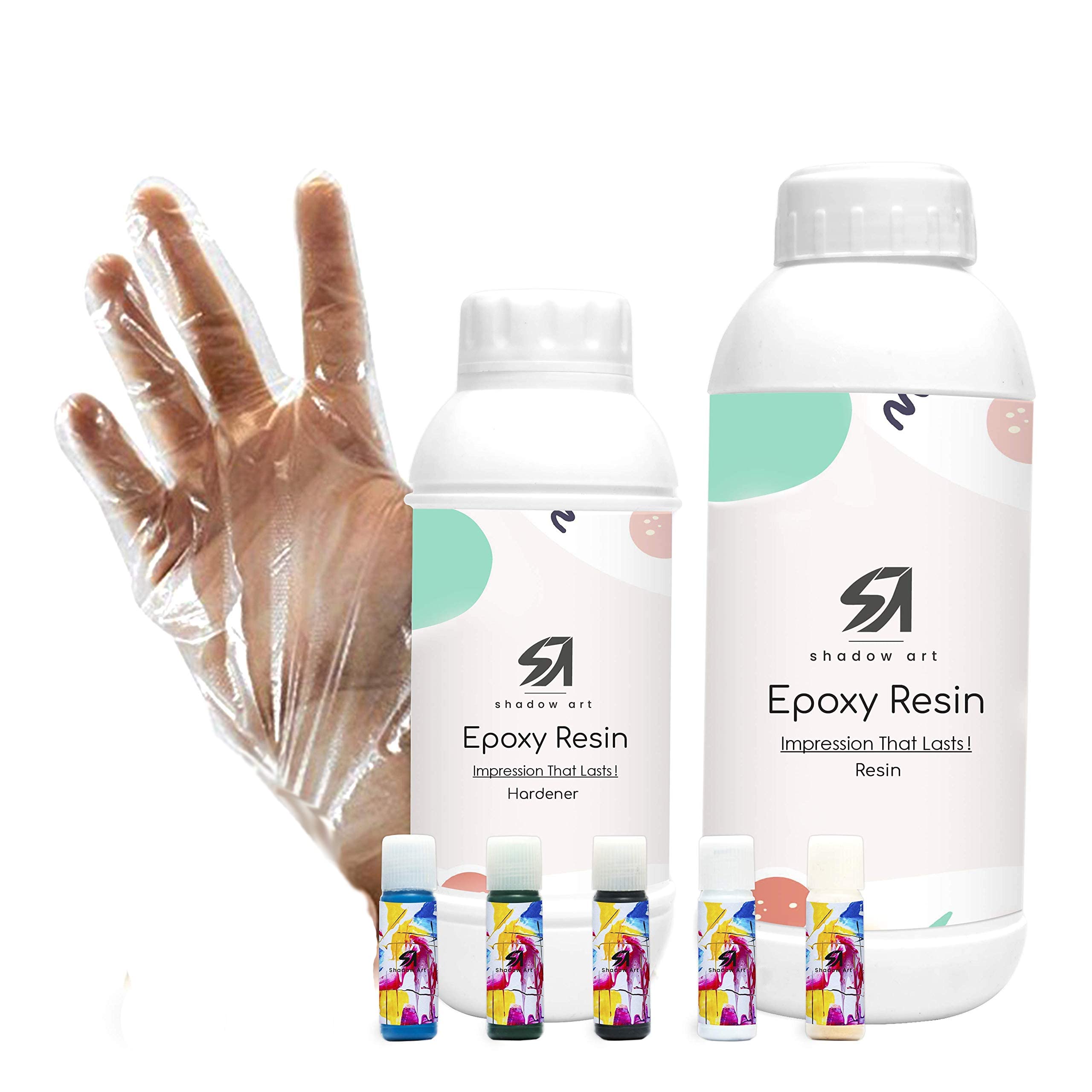 Shadow Art Epoxy Resin Art Kit 1.5Kg with 5 Colour Pigments | 2:1 Ratio Clear Epoxy Resin and Hardener Set | Long Lasting Smooth Finish| All Surface and Bubble Free (B08WX3L1ZT) Amazon Price History, Amazon Price Tracker