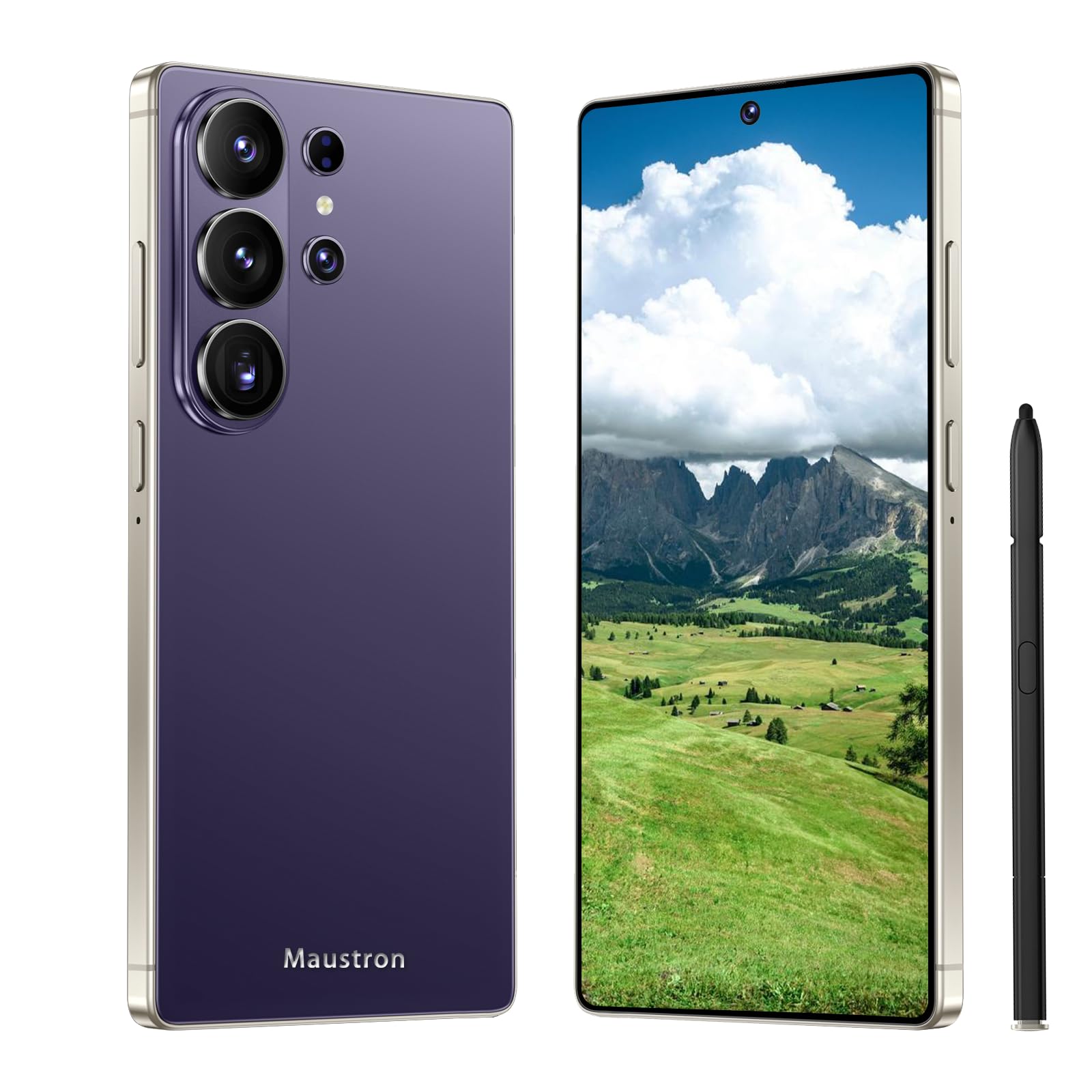 Smartphone Android 15 5G C26Ultra | Display da 6,8 pollici | 8 GB di RAM + 256 GB di memoria interna (espandibile fino a 128 GB) | Doppia SIM | Doppia fotocamera | Riconoscimento facciale | Viola