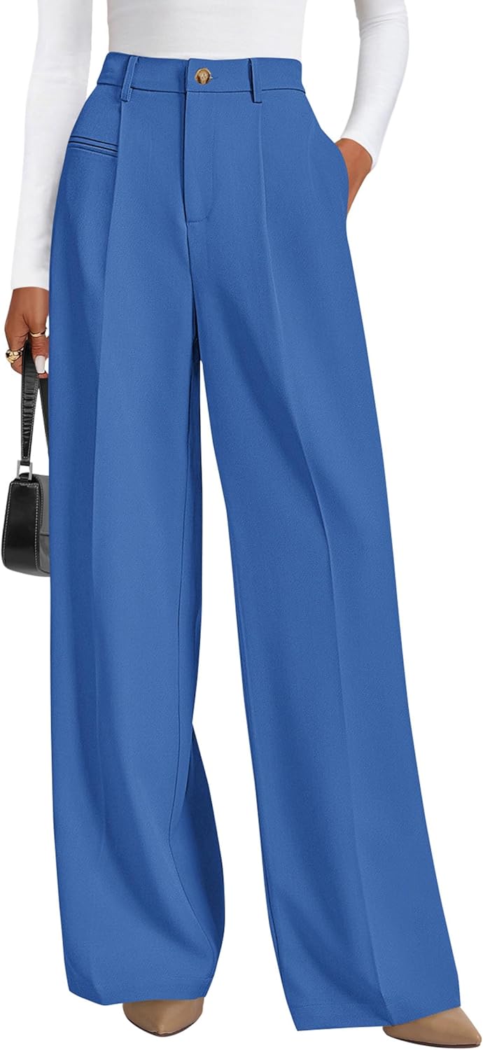 PRETTYGARDEN Womens Wide Leg Dress Pants 2026 Business Casual Flowy Work Palazzo Pants High Waisted Slacks Trousers