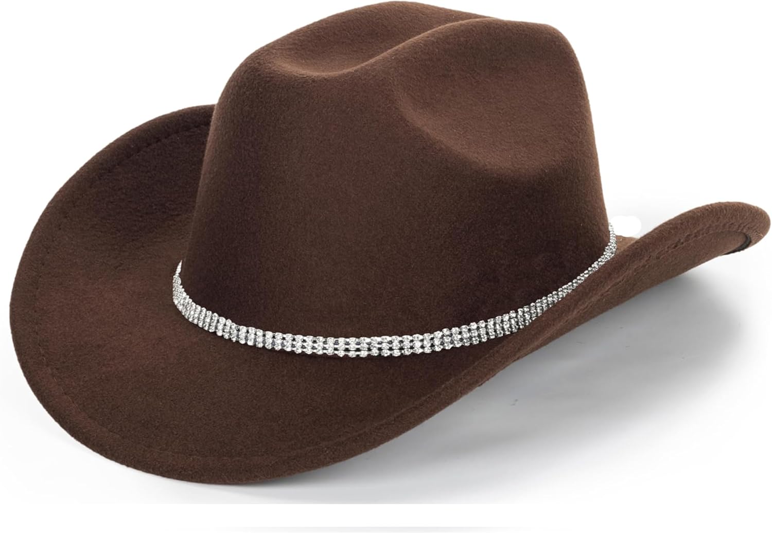 Women-Rhinestone-Western-Cowboy-Hats - Vintage-Wide-Brim-Cowgirls-Hat Bling-Diamond-Hat for Disco Music Party M/L - Image 7