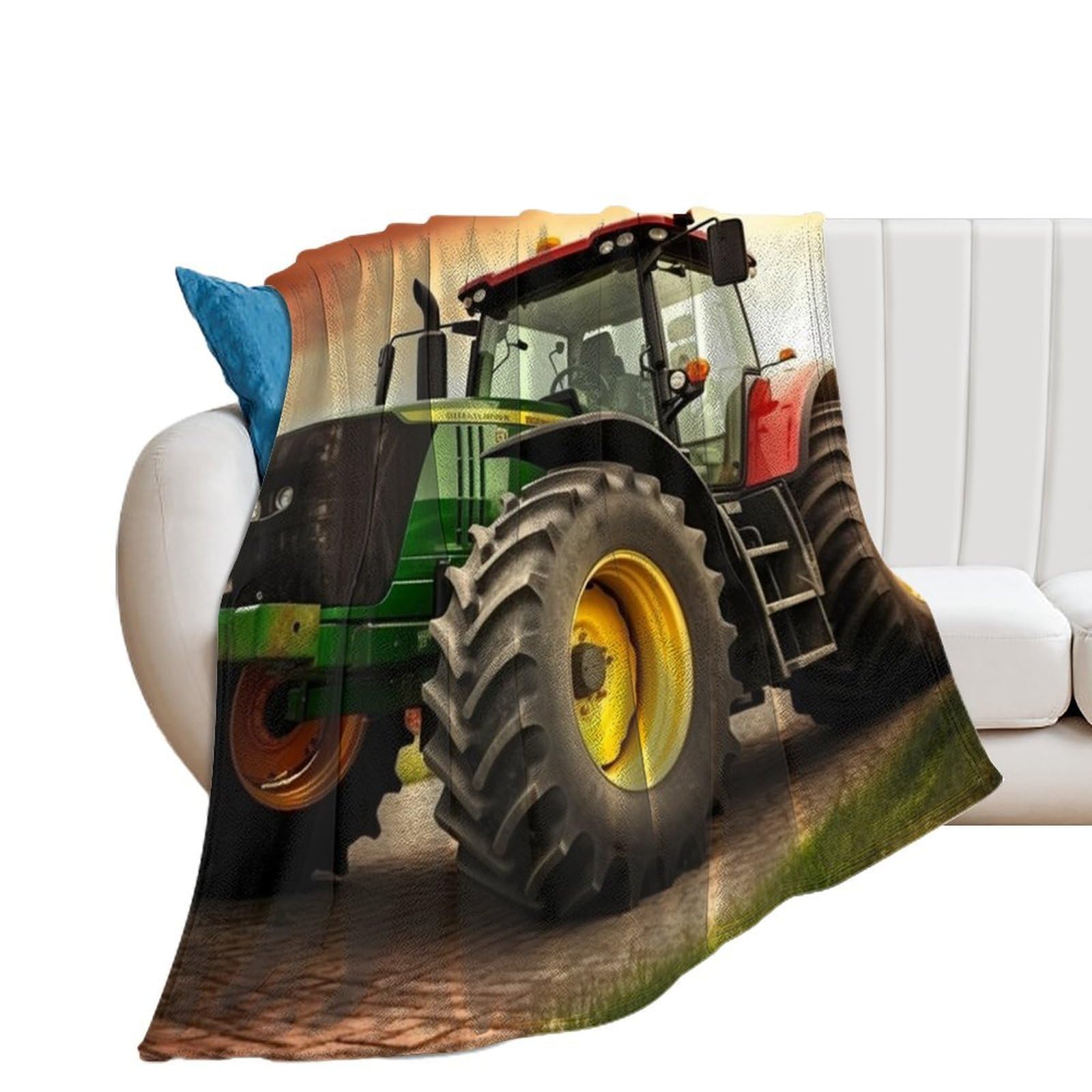 Couverture légère pour lit motif tracteur, le cadeau parfait pour passionnés