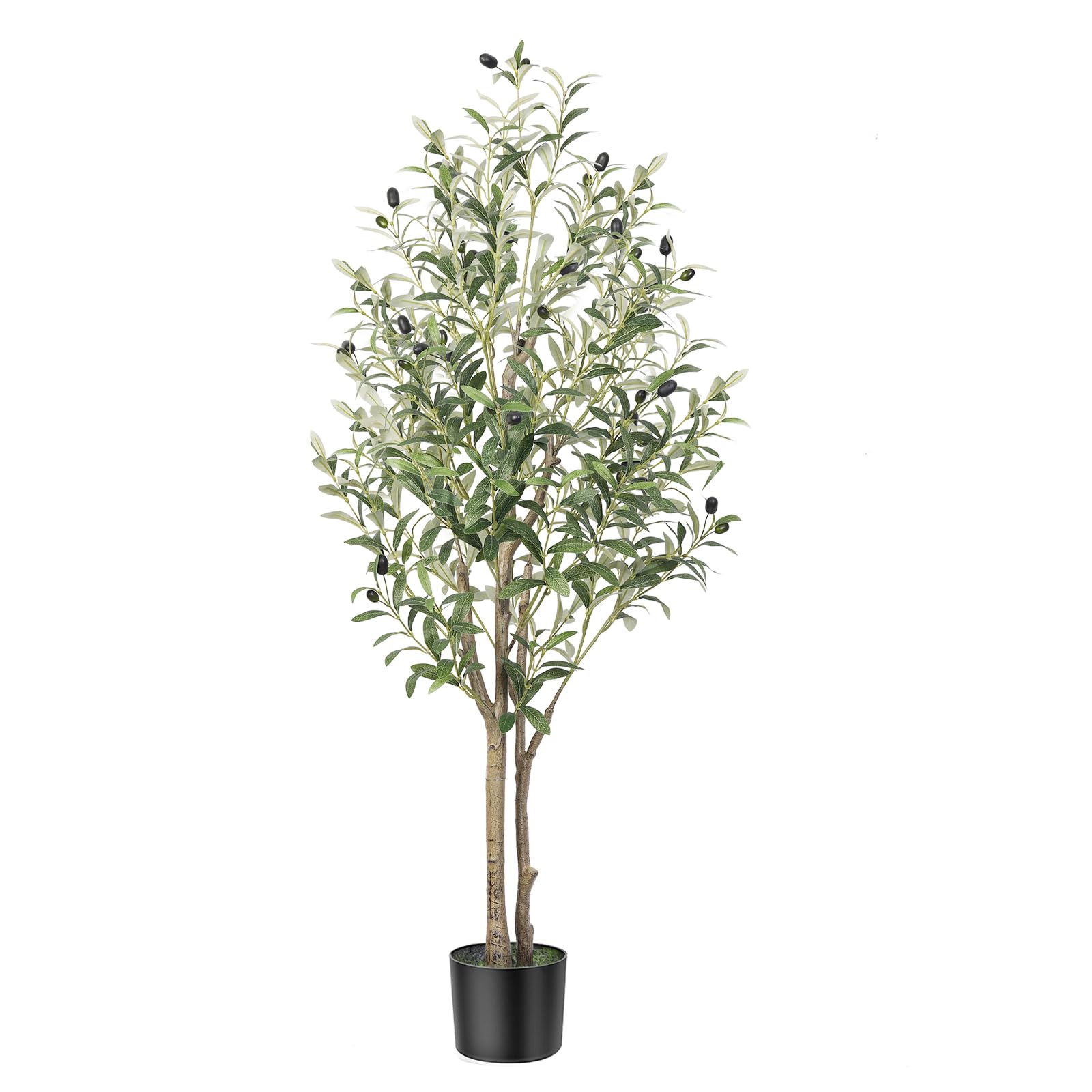 Alupssuc Artificial Olive Tree 3FT Tall Faux Silk Plant(36" in), Indoor Fake Olive Tree with Natural Wood Trunk & Lifelike Fruits, Perfect for Modern Home Office Living Room Floor Decor, 3 FT