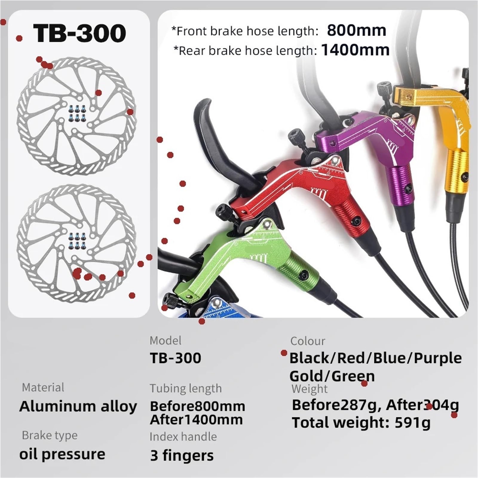 MTB Set Freno A Disco Idraulico Anteriore Posteriore 160mm Rotore Freno A Disco Pilastro A 22.2mm Maniglia Parti della Bici
