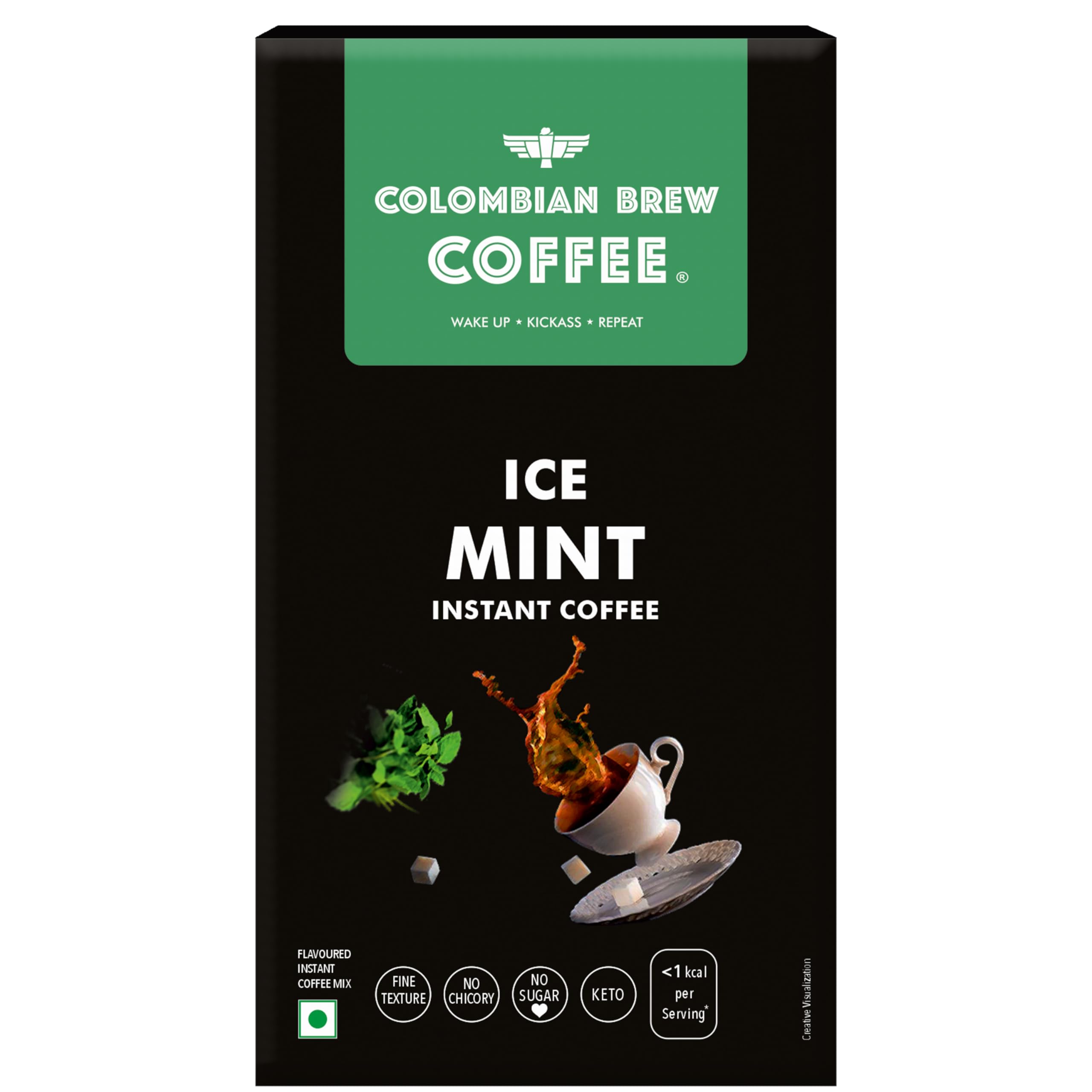 Colombian Brew Ice Mint Instant Coffee Powder, No Sugar, 40g