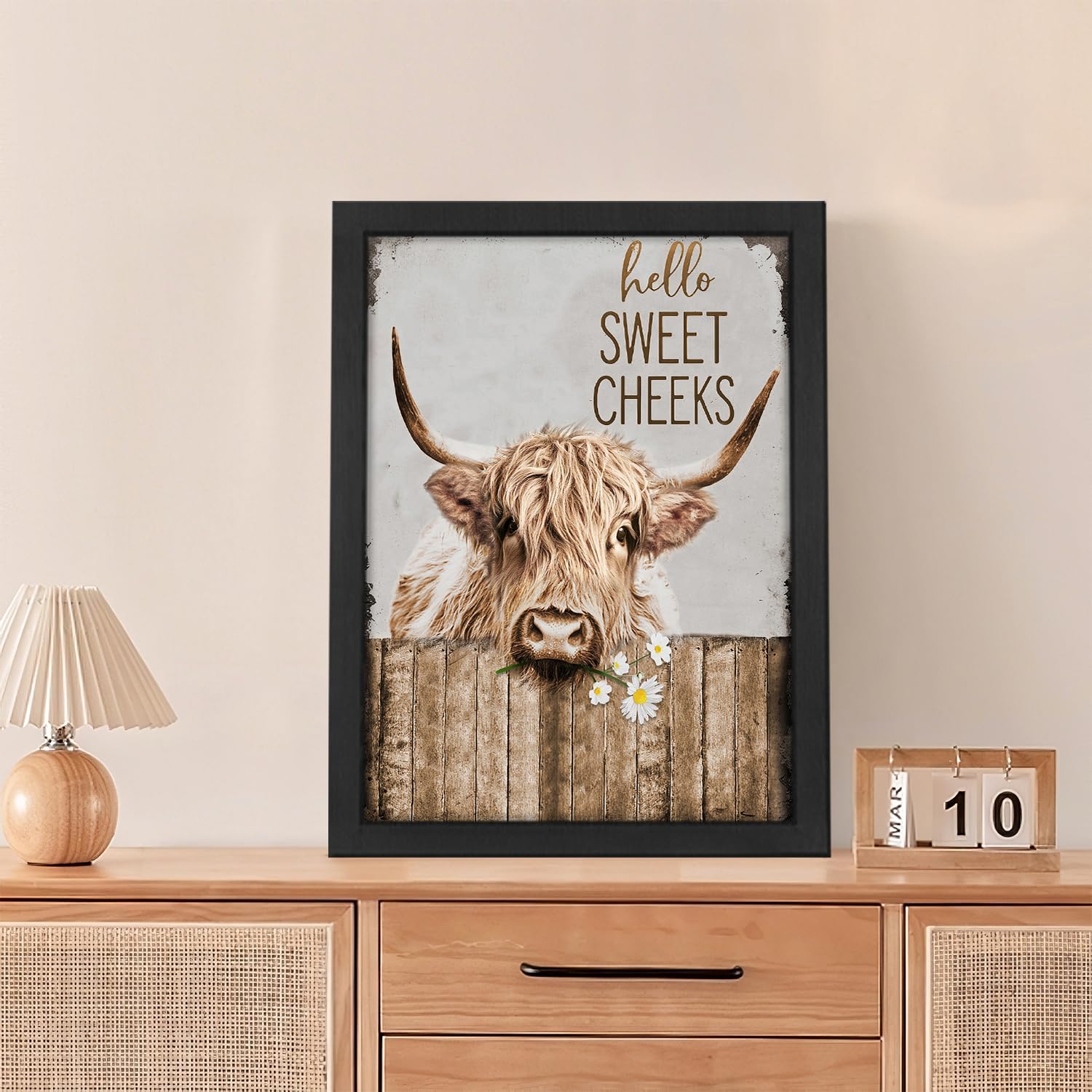 highland cow bathroom decor farmhouse bathroom wall art western cattle on toilet pictures canvas painting artwork funny cow bathroom signs decoration gifts framed 8"x10" highland cow art 10"l x 8"w