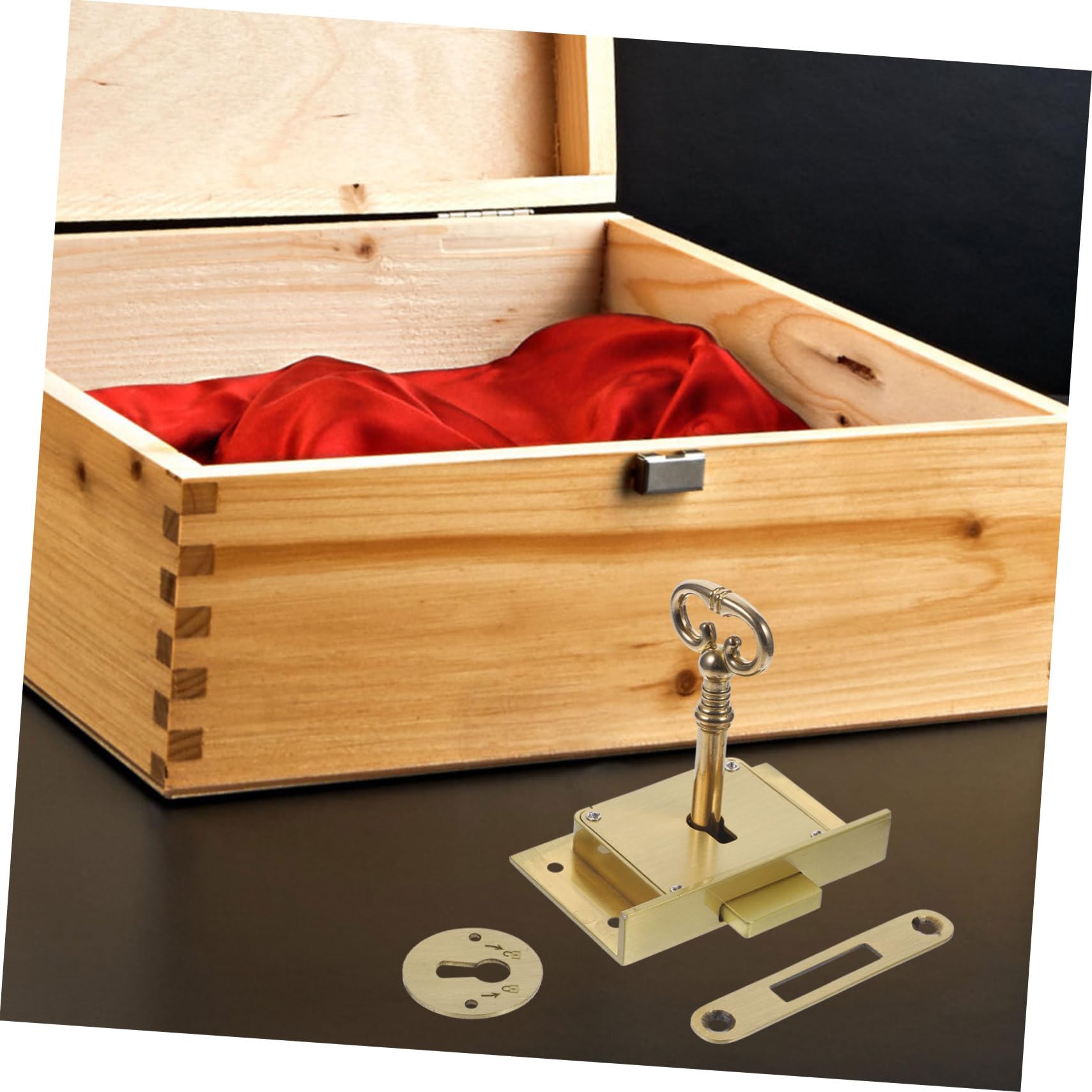 Serratura per Cassetto Vintage in Ottone, Set 1 Pezzo, Oro | Serratura Cassetto Scrivania per Legno, Chiusura Precisa e Sicura, per Cassetti e Scatola in Legno