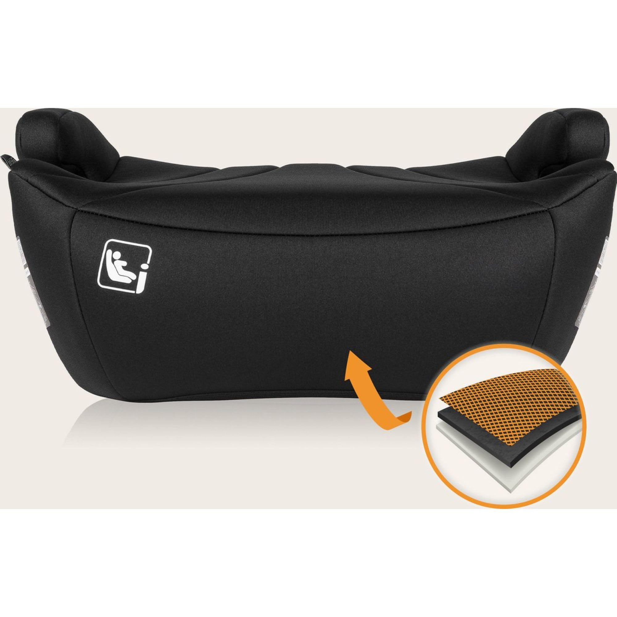 LIONELO LUUK i-Size Rehausseur Siège Auto pour Enfants de 22 à 36 kg / 125 à 150 cm, Groupes 2 et 3, Siège et Accoudoirs Confortables, Housse Amovible (Noir) | 22 à 36 kg, groupe 2 et 3, assise et accoudoirs confortables, housse amovible noire